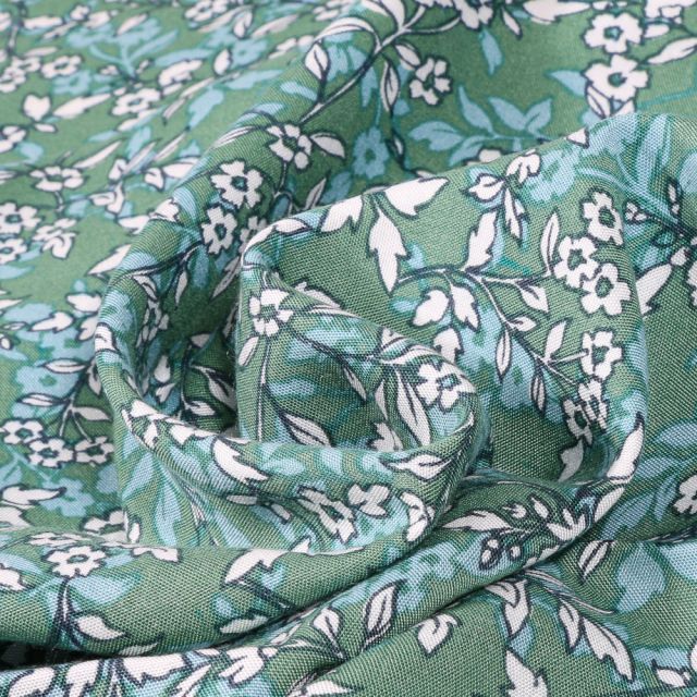 Tissu Viscose Arty Mumba sur fond Vert amande