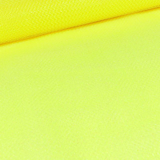 Tissu Tulle souple métallisé Jaune fluo