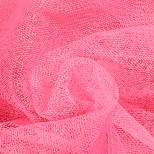 Tissu Tulle rigide uni Rose