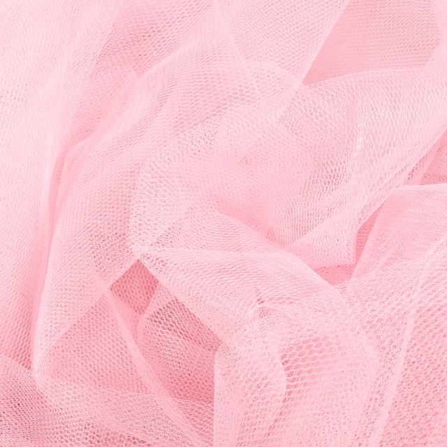 Tissu Tulle rigide uni Rose bébé