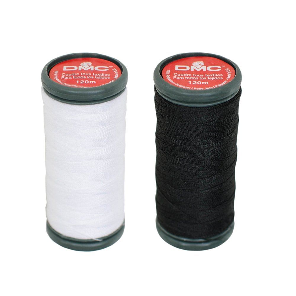 Fil à coudre en coton câblé DMC Nv. 50 - Noir - 300 m - Fil couture -  Creavea