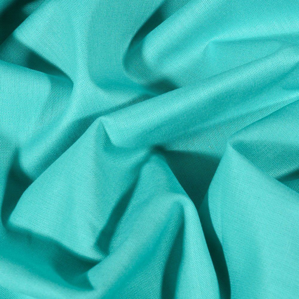 Tissu Coton uni Bleu turquoise - Par 10 cm