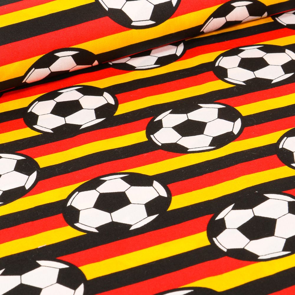 Tissu au mètre motif imprimé sport Foot ballon drapeau Football