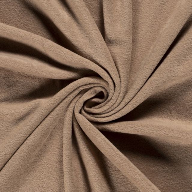 Tissu  Polaire uni Camel - Par 10 cm
