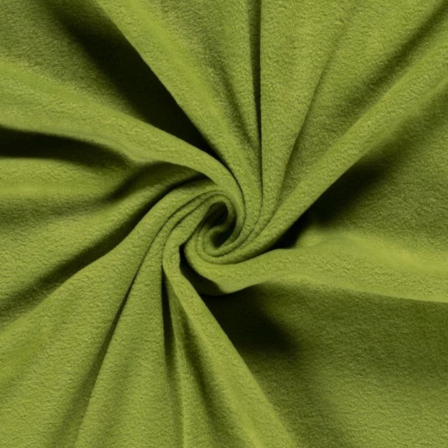 Tissu  Polaire uni Vert vif - Par 10 cm