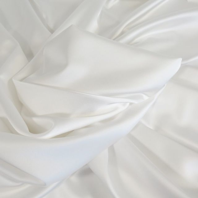 Tissu Satin Duchesse extensible Blanc x10cm