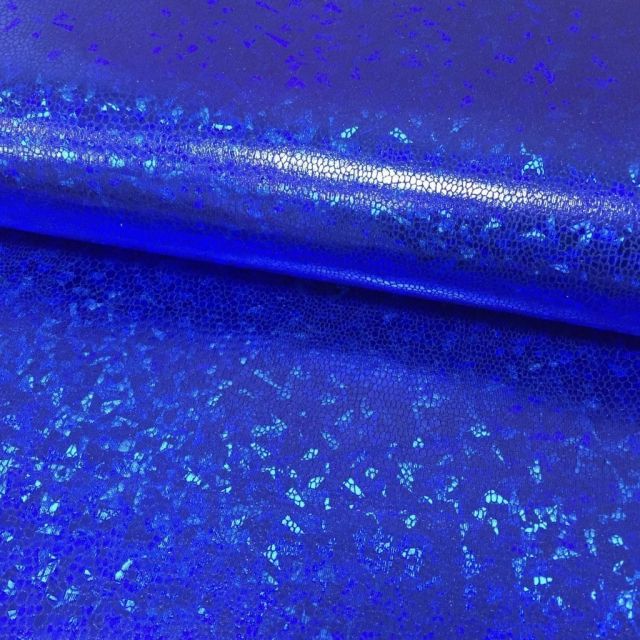 Tissu Lamé effet holographique Bleu électrique - Par 10 cm