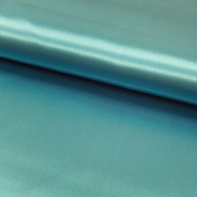 Tissu Satin uni Bleu turquoise x1m