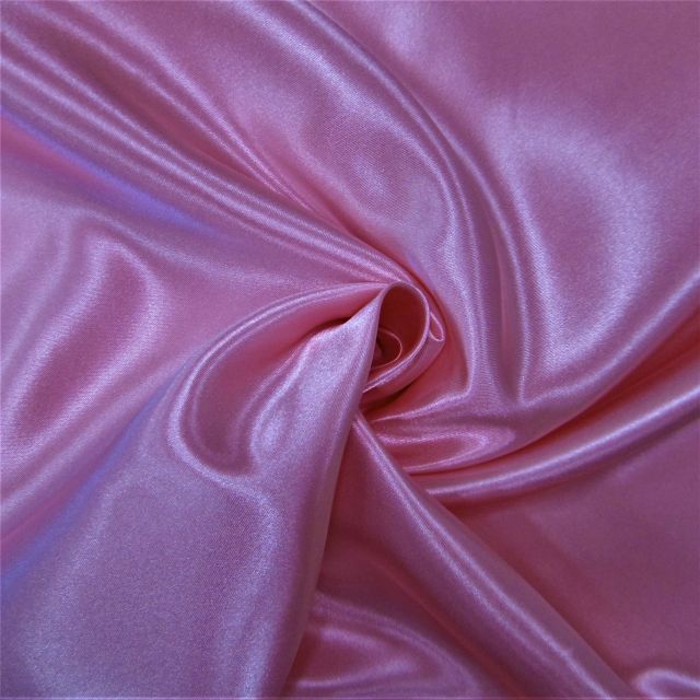 Tissu Doublure Satin Deluxe Rose - Par 10 cm