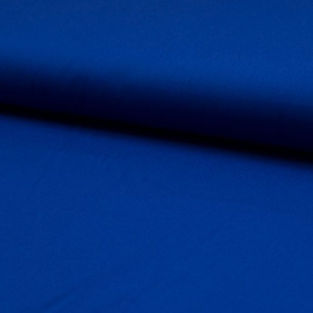 Tissu Popeline de coton unie Bleu roi - Par 10 cm