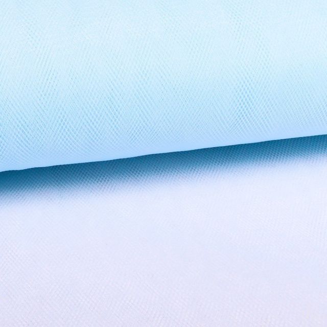 Tissu Tulle Souple Grande Largeur uni Bleu ciel - Au mètre