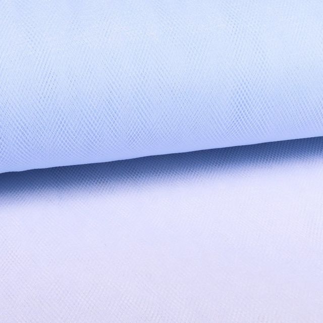 Tissu Tulle Souple Grande Largeur uni Bleu Dragée - Au mètre