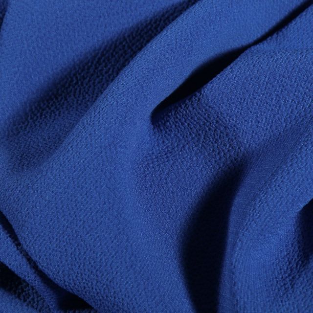 Tissu Crêpe stretch Bleu roi - Par 10 cm