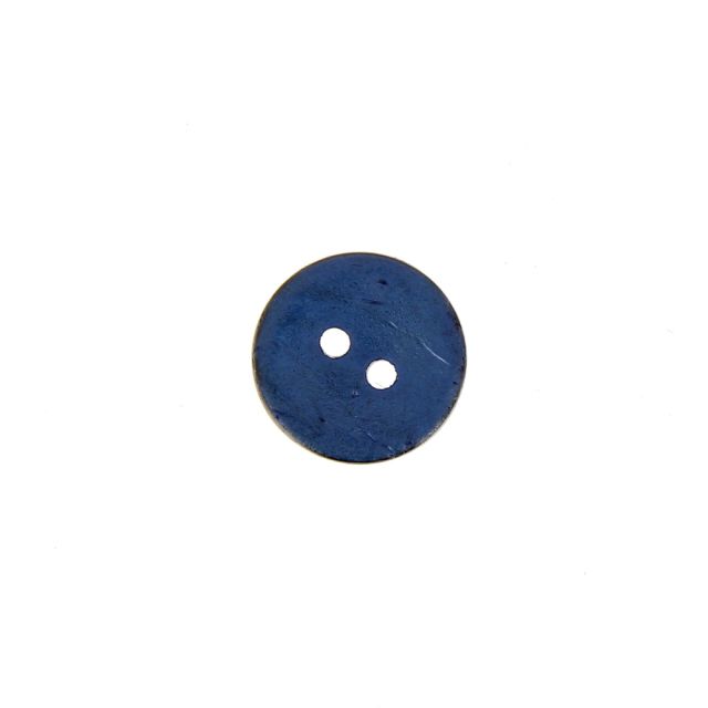 Bouton bois coco teint Hubert 10 mm - Bleu marine