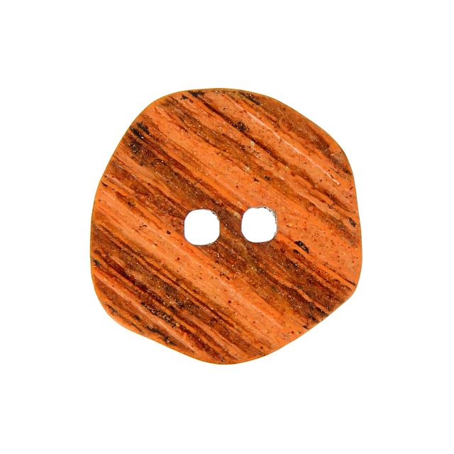 Boutons en bois rayé façon corne 36 mm - Orange