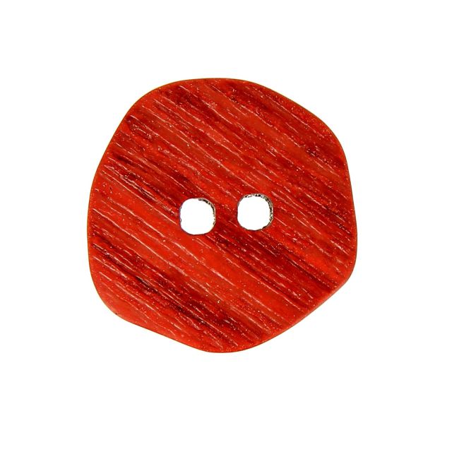 Boutons en bois rayé façon corne 36 mm - Rouge