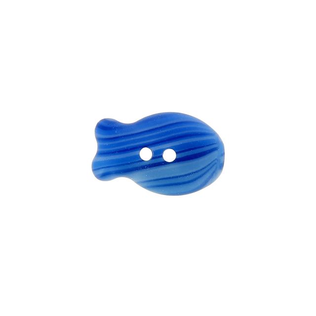 Bouton poisson rigolo - Bleu