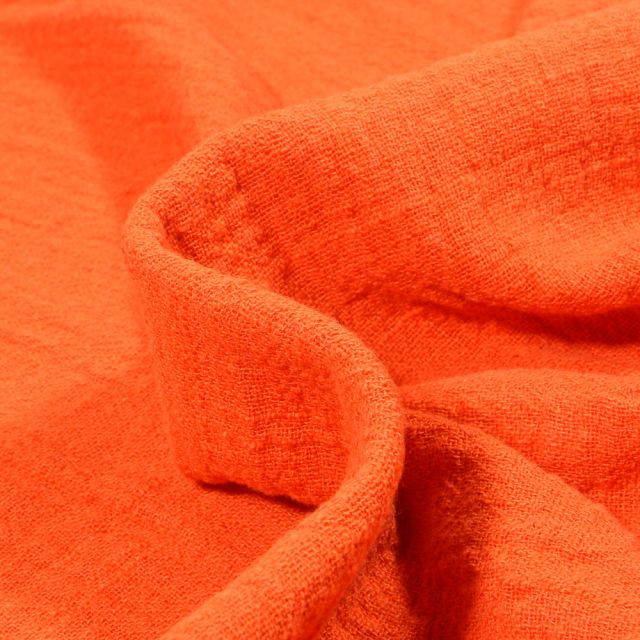 Tissu Coton lavé uni Alba Orange