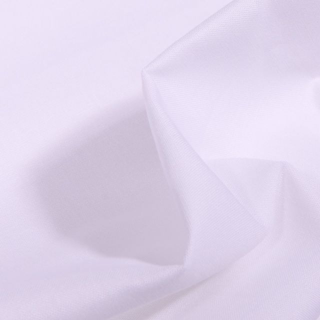 Tissu Popeline de coton unie Bio Blanc - Par 10 cm