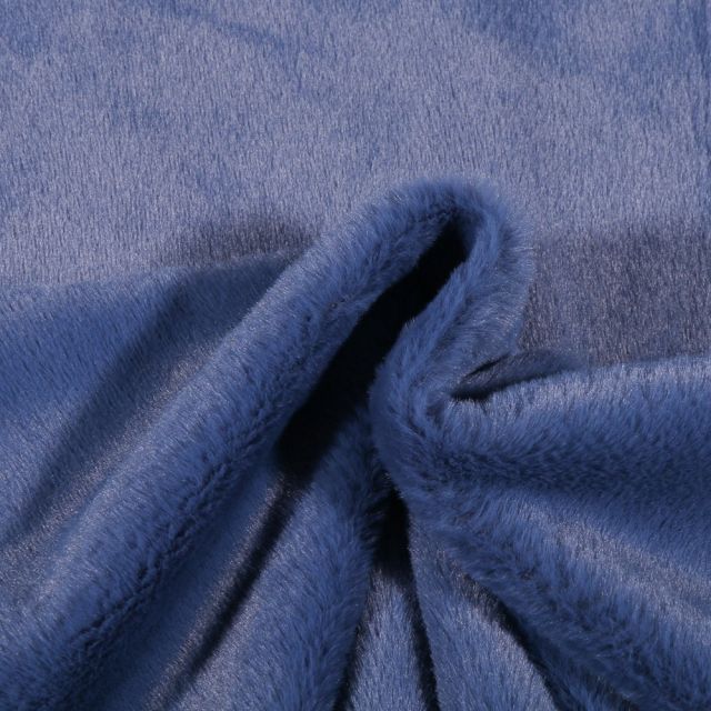 Tissu Fausse fourrure Bear Ultra douce Bleu denim - Par 10 cm