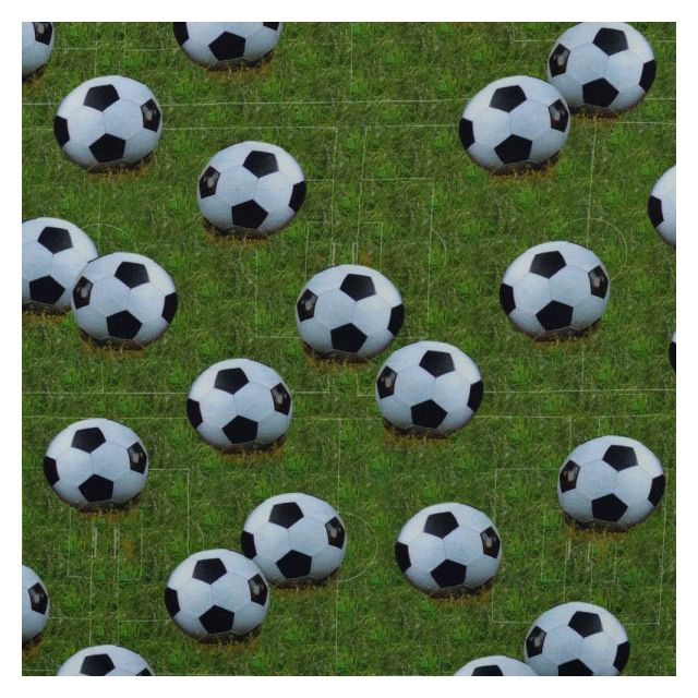 Tissu Jersey Coton digital Ballons de foot sur fond Vert