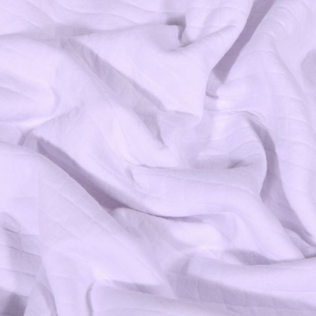 Tissu Sweat léger matelassé Talia Blanc pur - Par 10 cm