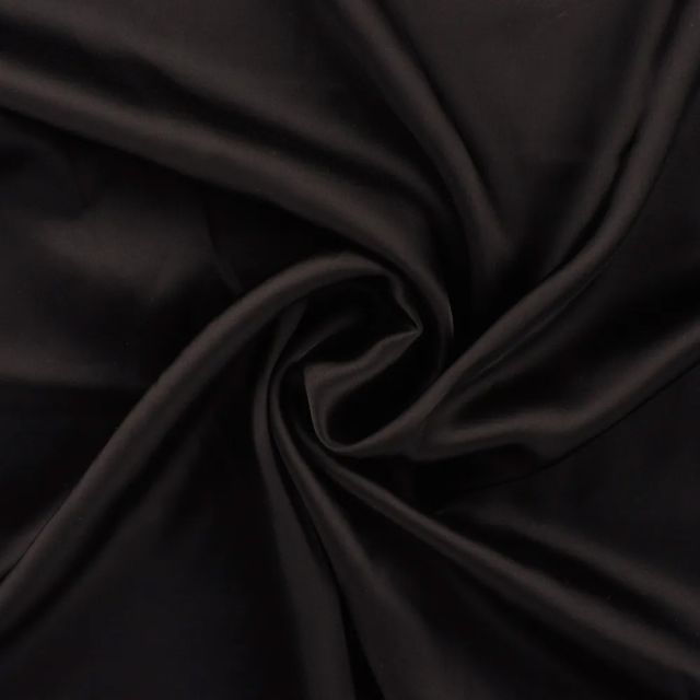 Tissu Satin de Viscose uni Noir