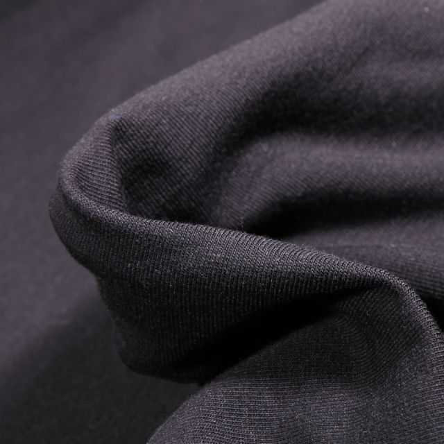 Tissu Jersey Coton Bio uni Noir profond