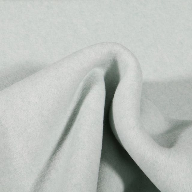 Tissu Polaire Coton Bio uni Vert menthe clair - Par 10 cm