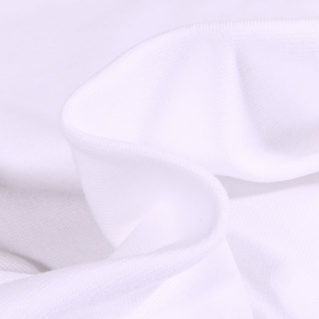 Tissu Jersey Bord côte uni Blanc