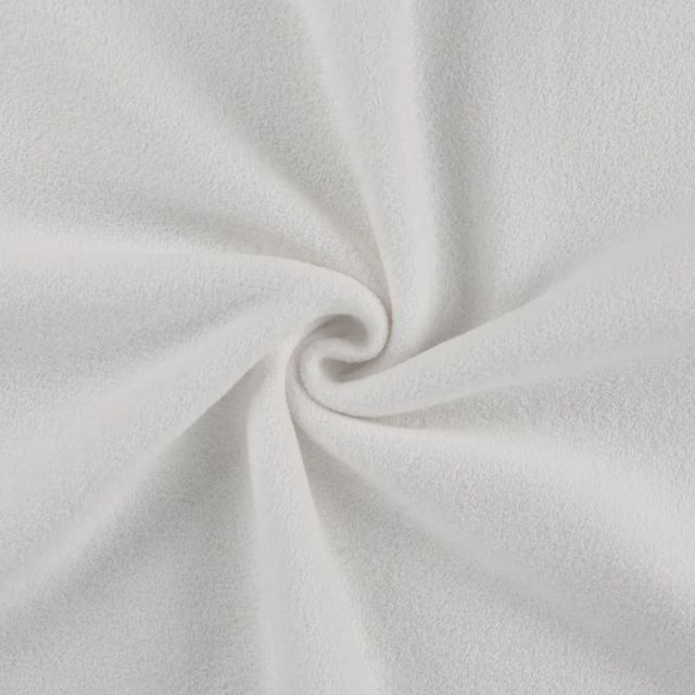 Tissu Jersey Velours éponge envers polaire uni Blanc
