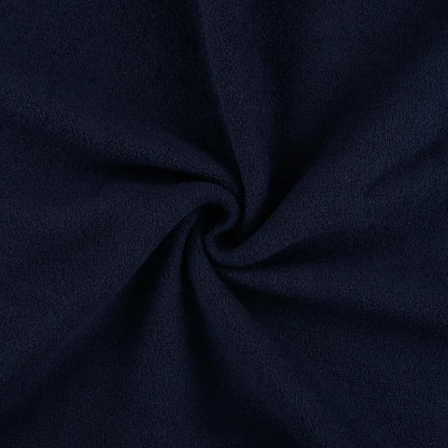 Tissu Jersey Velours éponge envers polaire uni Bleu marine