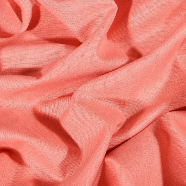 Tissu Coton uni Grande largeur 280cm Santorin Pêche - Par 10 cm