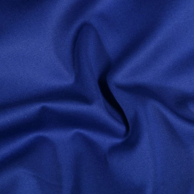 Tissu Coton Sergé uni Bleu roi - Par 10 cm