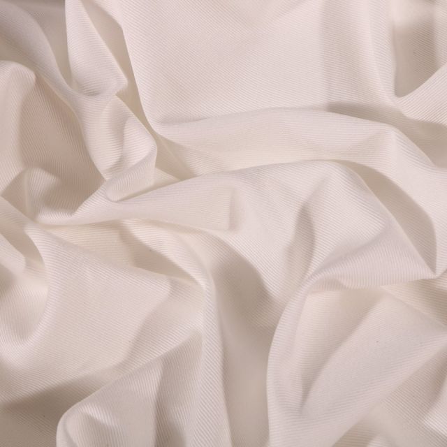 Tissu Coton Sergé uni Blanc cassé - Par 10 cm