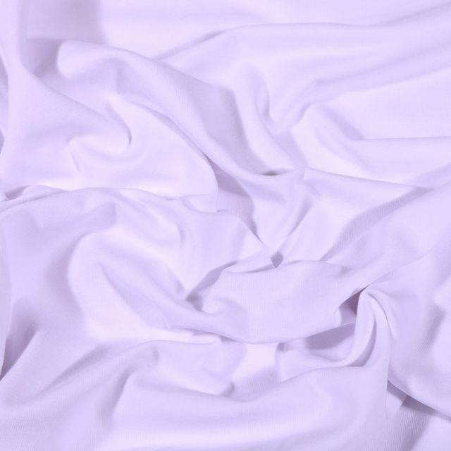 Tissu Jersey Coton Bio uni Blanc - Par 10 cm