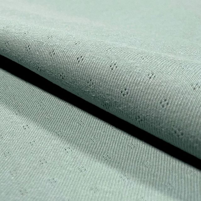 Tissu Jersey Coton ajouré Baby Vert d'eau
