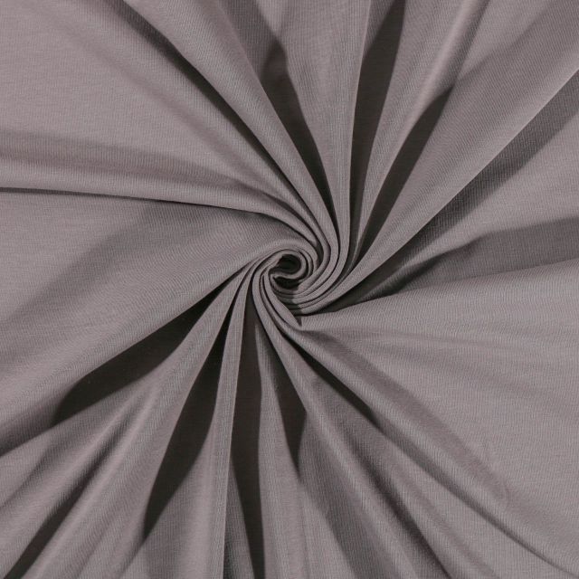 Tissu Jersey de Coton uni Gris Souris - Par 10 cm