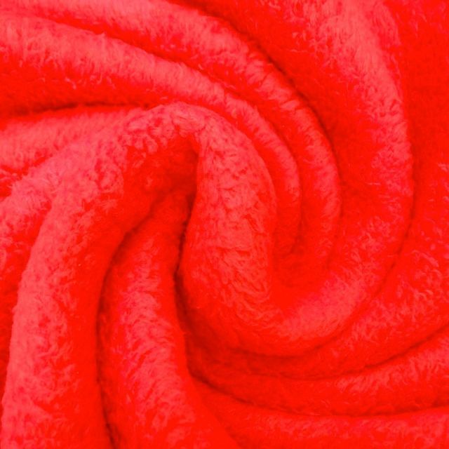 Tissu Doudou uni Rouge x10cm