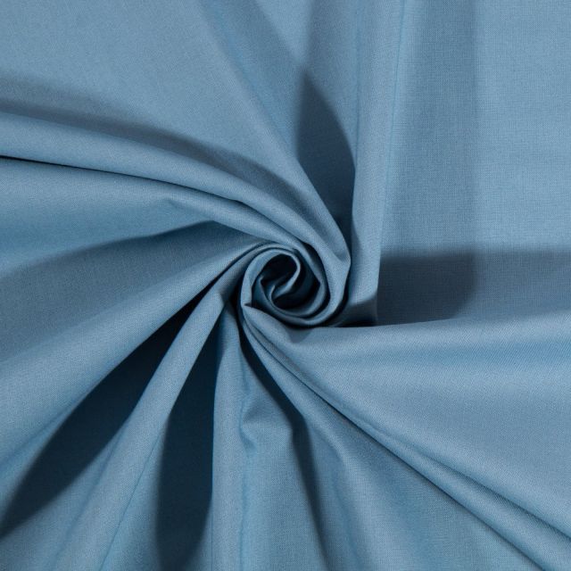 Tissu Coton uni Bleu ancien - Par 10 cm
