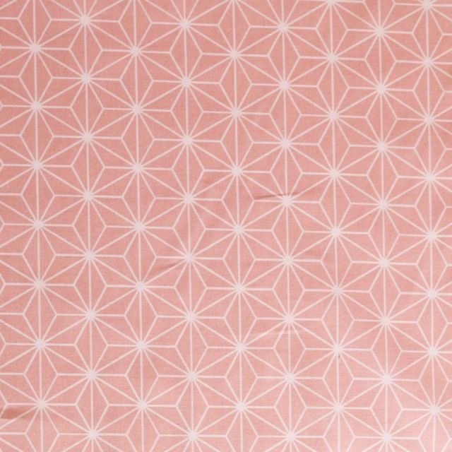 Tissu Coton Imprimé Arty Casual Rose - Par 10 cm