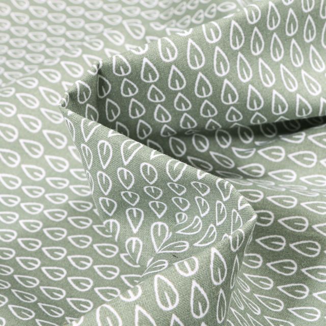 Tissu Coton imprimé Arty Biona sur fond Vert amande