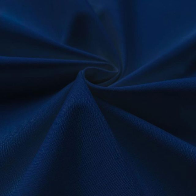 Tissu Coton enduit uni Bleu foncé