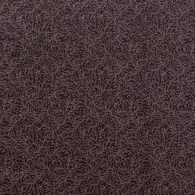 Tissu Coton Imprimé Lisa Studio Végétaux Aborigènes Violets sur fond Violet - Par 10 cm