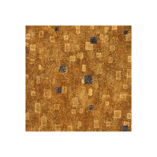 Tissu Coton Robert Kaufman Gustav Klimt rectangles sur fond Or - Par 10 cm