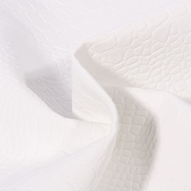 Coupon Simili cuir Croco mat Blanc - 50 x 70 cm