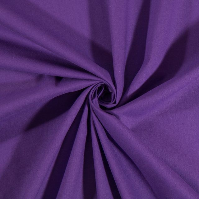 Tissu Coton uni Violet Foncé - Par 10 cm