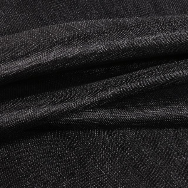 Tissu Tulle souple grande largeur uni Noir
