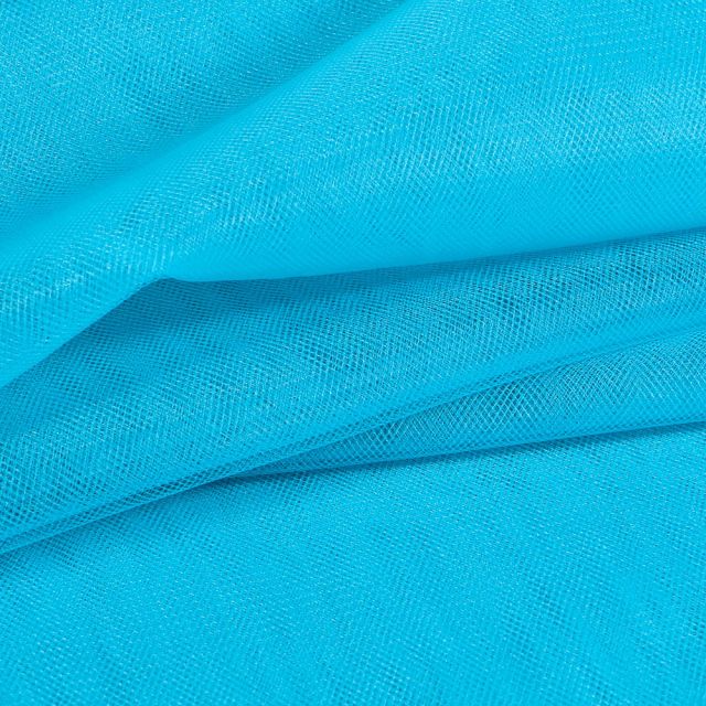 Tissu Tulle souple grande largeur uni Bleu turquoise