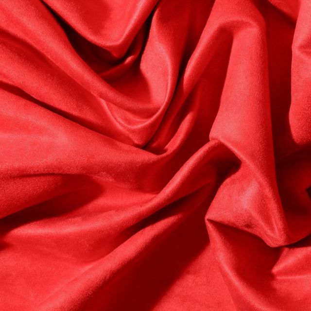 Tissu Suédine d'ameublement Rouge - Par 10 cm